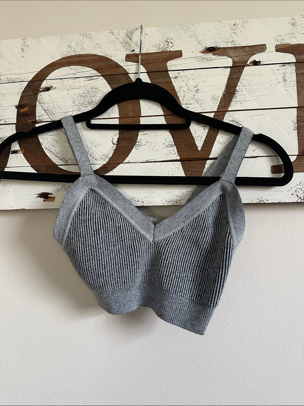 wild fable Grey Ribbed Knit Bralette